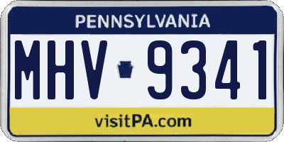 PA license plate MHV9341