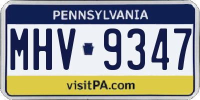 PA license plate MHV9347