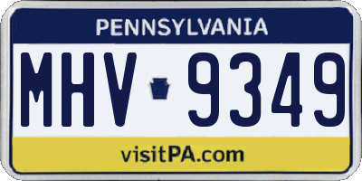 PA license plate MHV9349