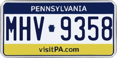PA license plate MHV9358