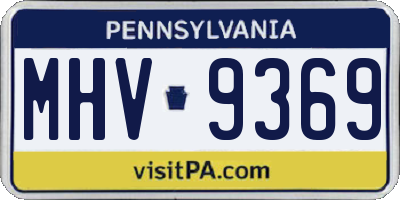 PA license plate MHV9369