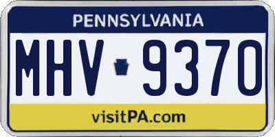 PA license plate MHV9370