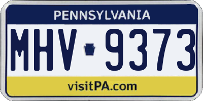 PA license plate MHV9373
