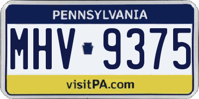 PA license plate MHV9375