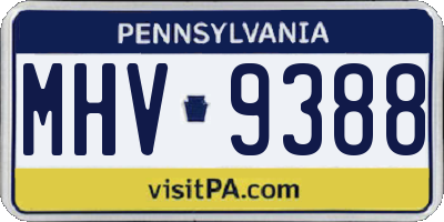 PA license plate MHV9388