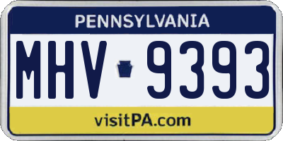 PA license plate MHV9393