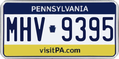 PA license plate MHV9395