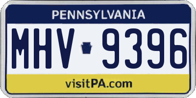 PA license plate MHV9396