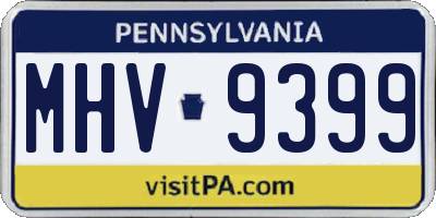 PA license plate MHV9399