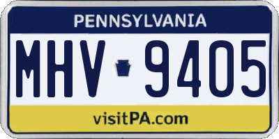 PA license plate MHV9405