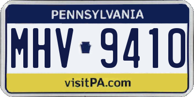 PA license plate MHV9410