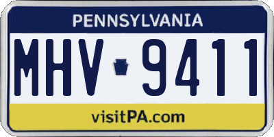 PA license plate MHV9411