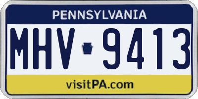 PA license plate MHV9413