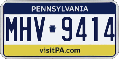 PA license plate MHV9414