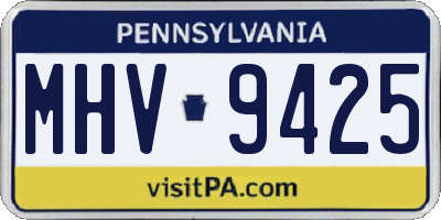 PA license plate MHV9425