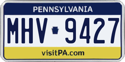 PA license plate MHV9427