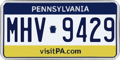 PA license plate MHV9429