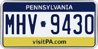 PA license plate MHV9430