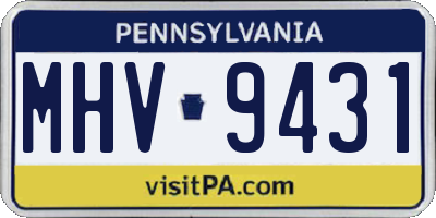 PA license plate MHV9431