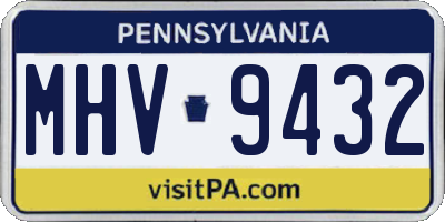 PA license plate MHV9432