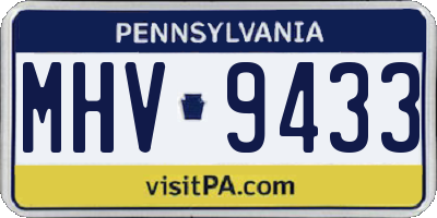 PA license plate MHV9433