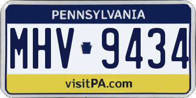 PA license plate MHV9434