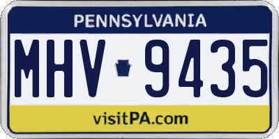 PA license plate MHV9435