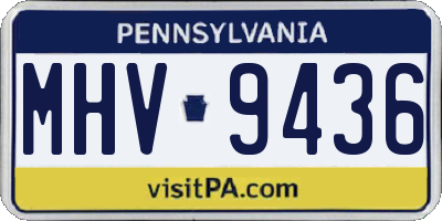 PA license plate MHV9436