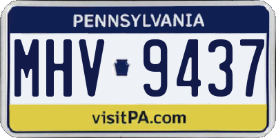 PA license plate MHV9437