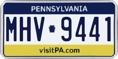 PA license plate MHV9441