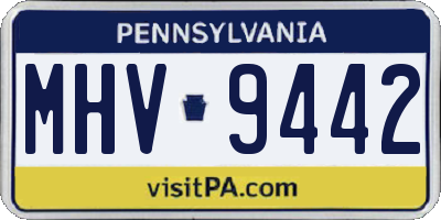 PA license plate MHV9442