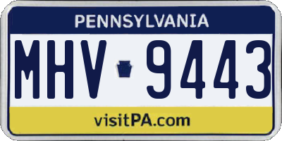 PA license plate MHV9443