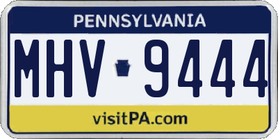 PA license plate MHV9444