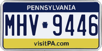 PA license plate MHV9446