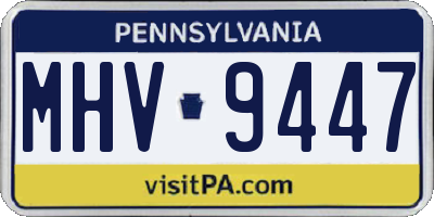 PA license plate MHV9447