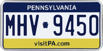 PA license plate MHV9450