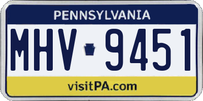 PA license plate MHV9451
