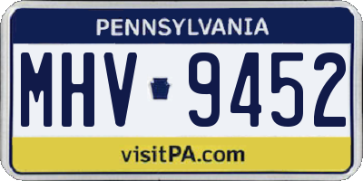 PA license plate MHV9452
