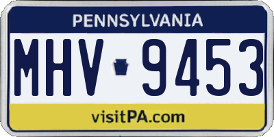 PA license plate MHV9453