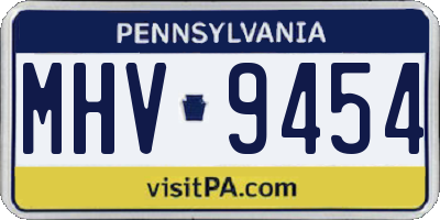 PA license plate MHV9454