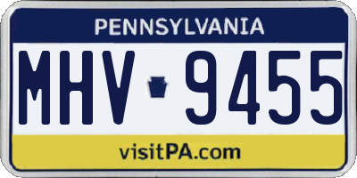 PA license plate MHV9455