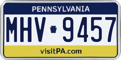 PA license plate MHV9457