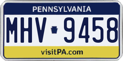 PA license plate MHV9458