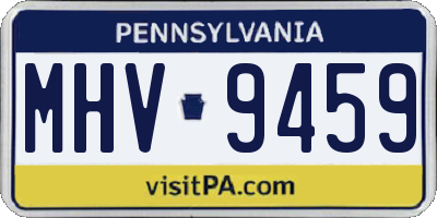 PA license plate MHV9459