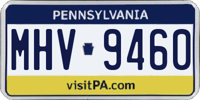 PA license plate MHV9460