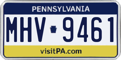 PA license plate MHV9461