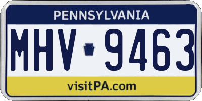 PA license plate MHV9463