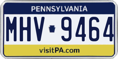 PA license plate MHV9464