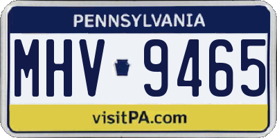 PA license plate MHV9465