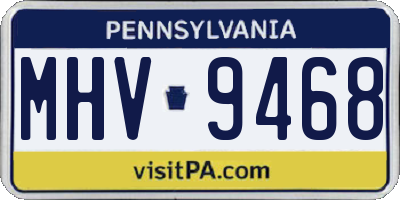 PA license plate MHV9468